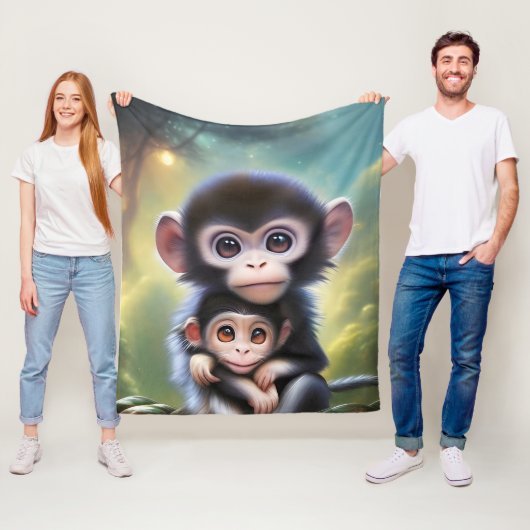 Baby apen fleece deken (In situ)
