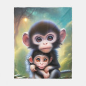 Baby apen fleece deken (Voorkant)