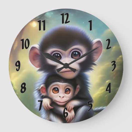 Baby apen grote klok (Voorkant)