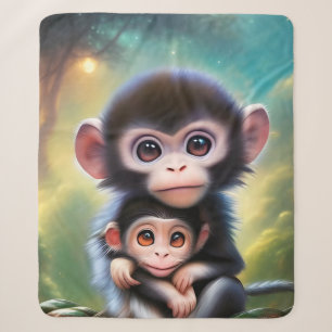 Baby apen sherpa deken