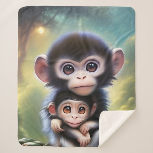 Baby apen sherpa deken (Voorkant)