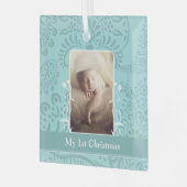 Baby Aqua Tiny T-shirt Foto Ornament (Voorkant links)