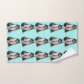 Baby Aqua Tuxedo Black Cat Girls Towel Set Bad Handdoek (Handdoek)