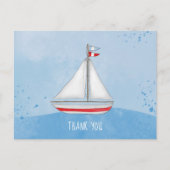 Baby Aquarel Schip Ahoy Het is een Jongen Dank Je  Briefkaart (Voorkant)