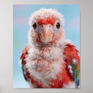Baby Ara Portret Tropische Kinderkamer Print