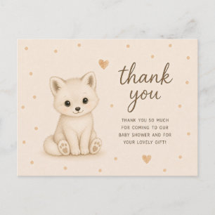 Baby Arctische Vos Baby Shower Bedankt Briefkaart