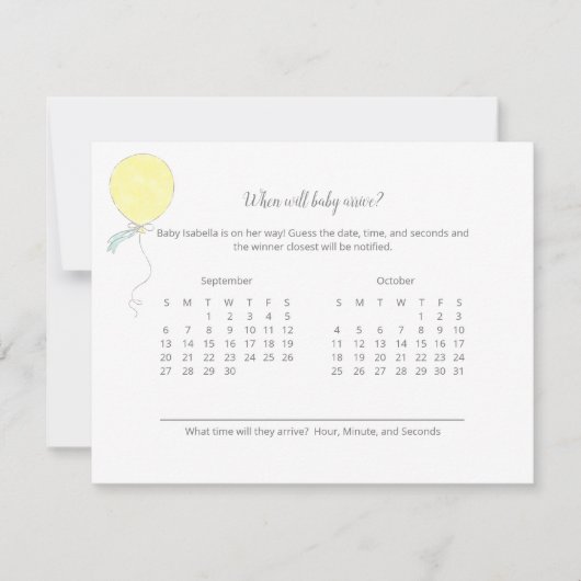 Baby Arrival Prediction Baby Sprinkle Game (Voorkant)