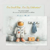 Baby Astronaut 1e verjaardagsfeest Kaart (Voorkant / Achterkant)