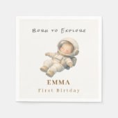 Baby Astronaut Eerste Verjaardagsfeest Servetten (Voorkant)