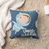 Baby Astronaut (meisje) Sweet Dreams Sierkussen (Deken)