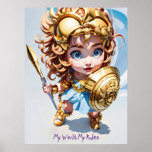 Baby Athena "Mijn wereld Mijn regels" Poster (Voorkant)