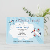 BABY AVIATOR Vliegtuig 5x7 Baby shower Uitnodiging (Staand voorkant)