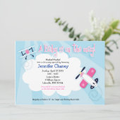 BABY AVIATOR Vliegtuig 5x7 Baby shower Uitnodiging (Staand voorkant)