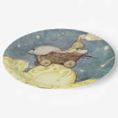 Baby avonturen met de maan papieren bordje (Gekanteld)