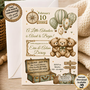 Baby Avontuur Baby Shower Uitnodiging