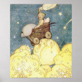  Baby-avontuur met maan en sterren Poster (Voorkant)