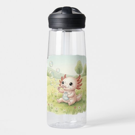 Baby Axolotl Blaast Bellen Waterfles (Voorkant)