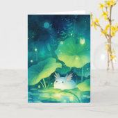 Baby Axolotl-bloemenvijver Kaart (Gele Bloem)