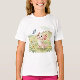 Baby Axolotl die een vlinder vangt T-shirt