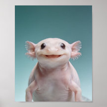Baby Axolotl Portret – Mooie Dieren Muur Kunst voo