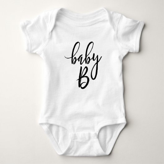 Baby B Zwart handgeschreven script Romper (Voorkant)