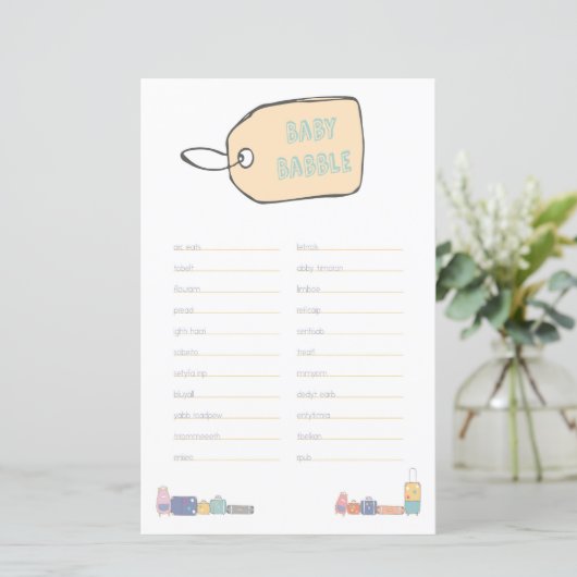 Baby Babble Adventure Baby shower (Staand voorkant)