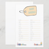 Baby Babble Adventure Baby shower (Voorkant / Achterkant)