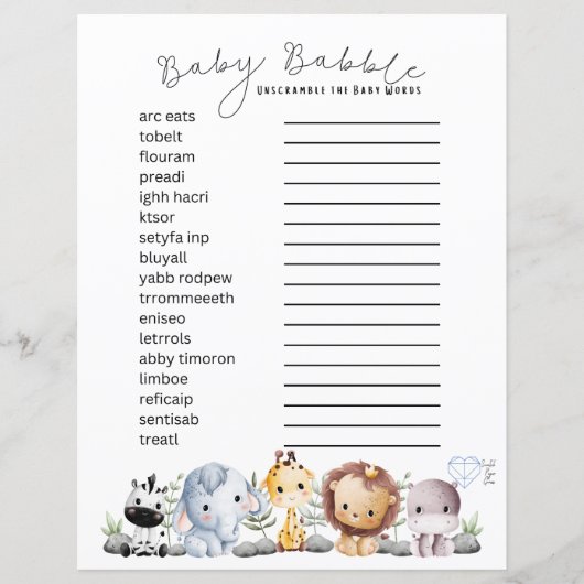 Baby Babble - Baby Themed Word Scramble (Voorkant)
