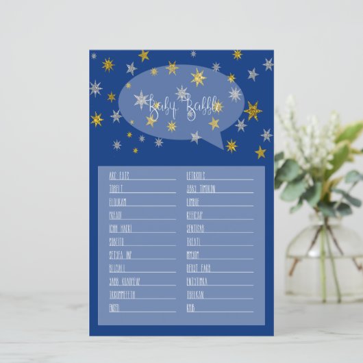 Baby Babble Little Star Baby shower game (Staand voorkant)