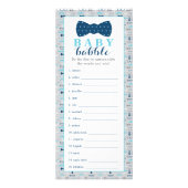 Baby Babble spel, Bow Stropdas Baby shower Reclamekaart (Voorkant)