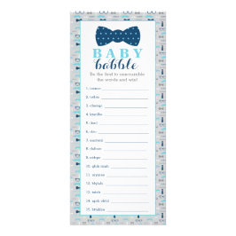 Baby Babble spel, Bow Stropdas Baby shower Reclamekaart