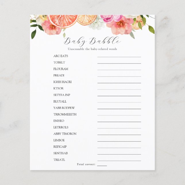 Baby Babble Word Scramble (Voorkant)