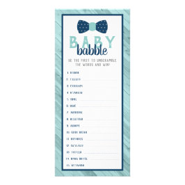Baby Babble Word Scramble Baby shower spel Reclamekaart