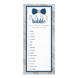 Baby Babble Word Scramble Baby shower spel Reclamekaart