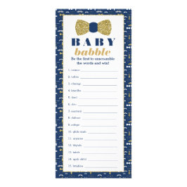 Baby Babbly woord scramble spel, boog Stropdas Reclamekaart