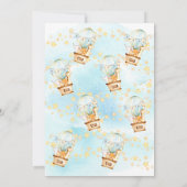 Baby Baby Animals Hot Air Ballon Baby Boy Shower Kaart (Achterkant)