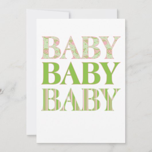 Baby, Baby, Baby Kaart (Voorkant)