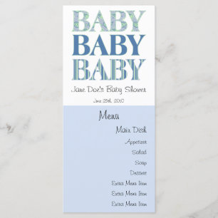 Baby, Baby, Baby-menukaart Menu