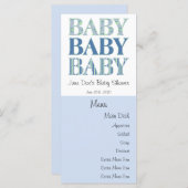 Baby, Baby, Baby-menukaart Menu (Voorkant / Achterkant)