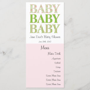 Baby, Baby, Baby-menukaart Menu