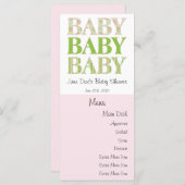 Baby, Baby, Baby-menukaart Menu (Voorkant / Achterkant)
