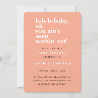 Baby Baby Bold Text Baby Shower Invitation Kaart