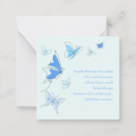 Baby Baby Boy Blue Butterflies Notitiekaartje