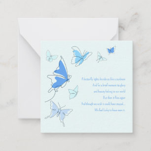 Baby Baby Boy Blue Butterflies Notitiekaartje