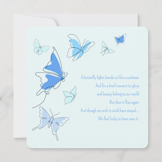 Baby Baby Boy Blue Butterflies Notitiekaartje (Voorkant)