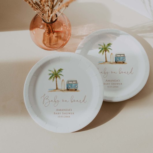 Baby Baby shower aan boord Papieren Bordje