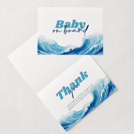 Baby Baby shower aan boord, Surf Baby Bedankkaart