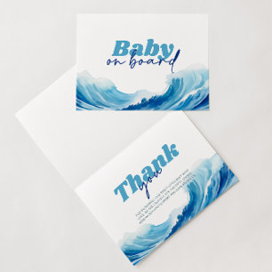 Baby Baby shower aan boord, Surf Baby Bedankkaart