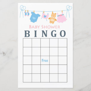 Baby baby shower bingo
