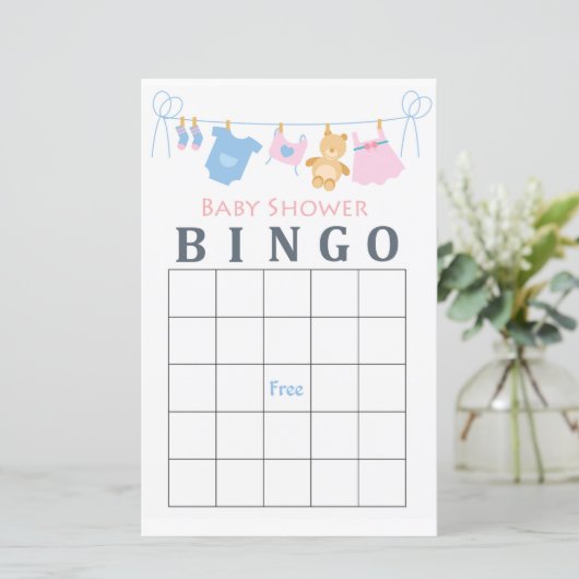 Baby baby shower bingo (Staand voorkant)